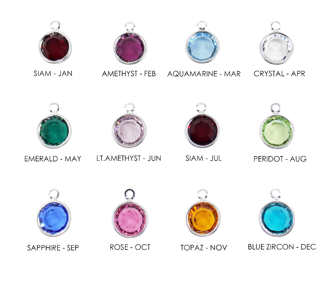 925 Sterling Silver Family Birthstone Personized Necklace