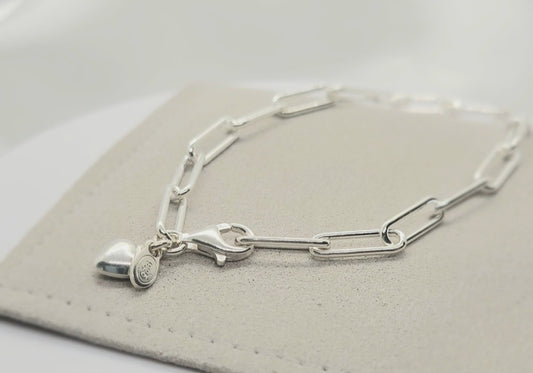 .925 Sterling Silver Paperclip Bracelet