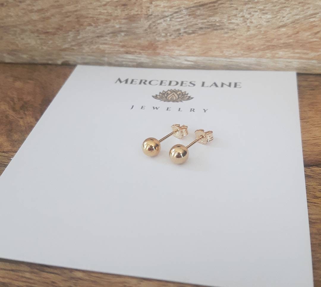 14K Gold Filled Ball Stud Earrings