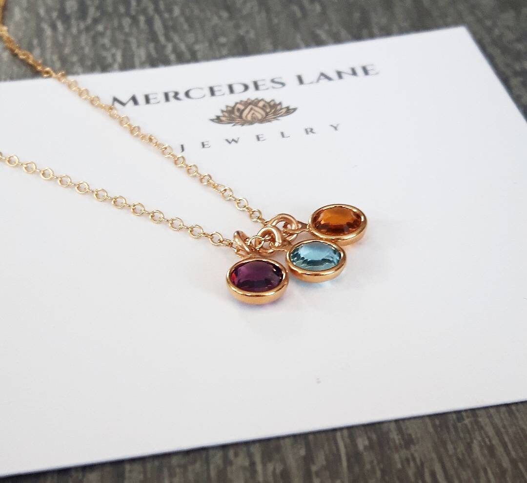 14K Gold Filled Personalized Family Birthstone Necklace