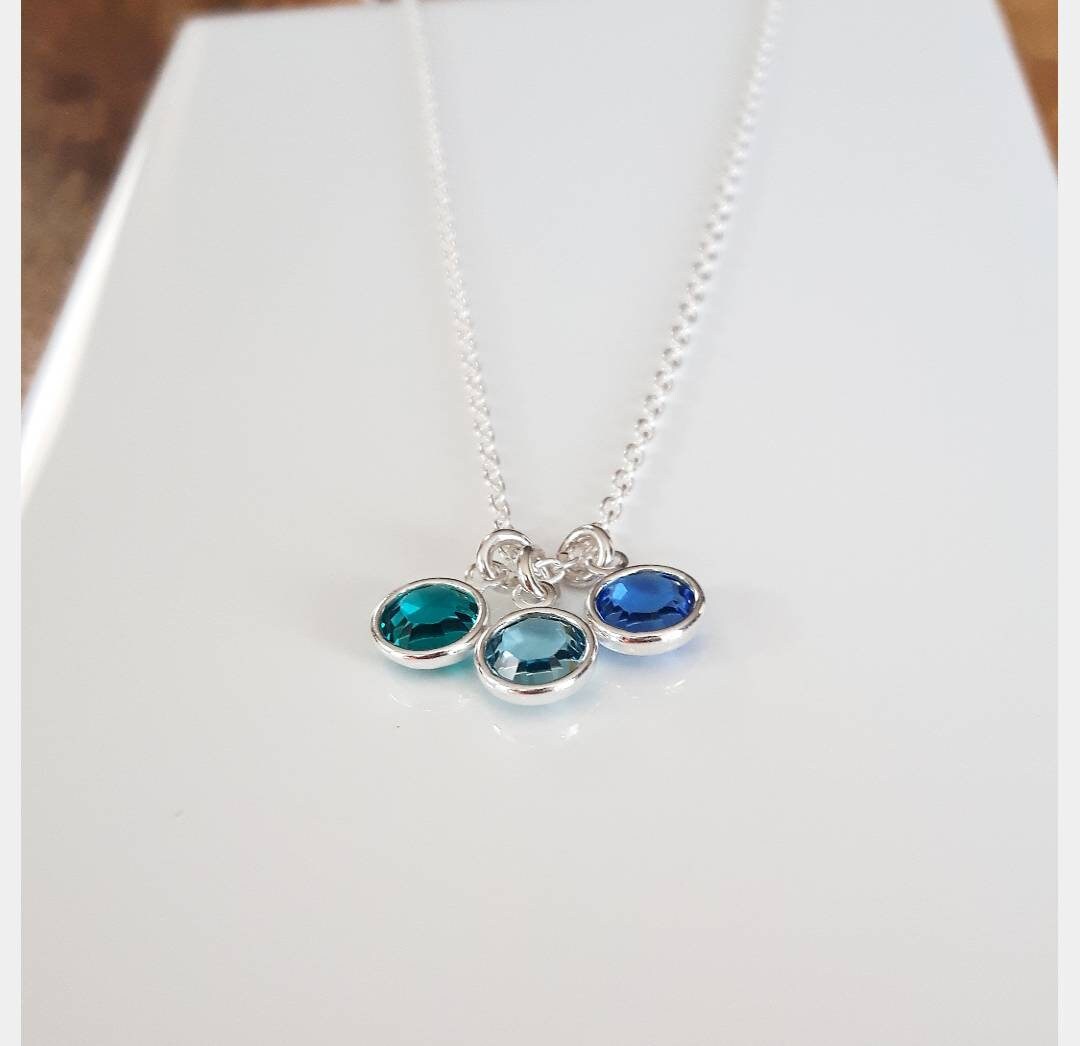 .925 Sterling Silver Personalized Family Birthstone Necklace
