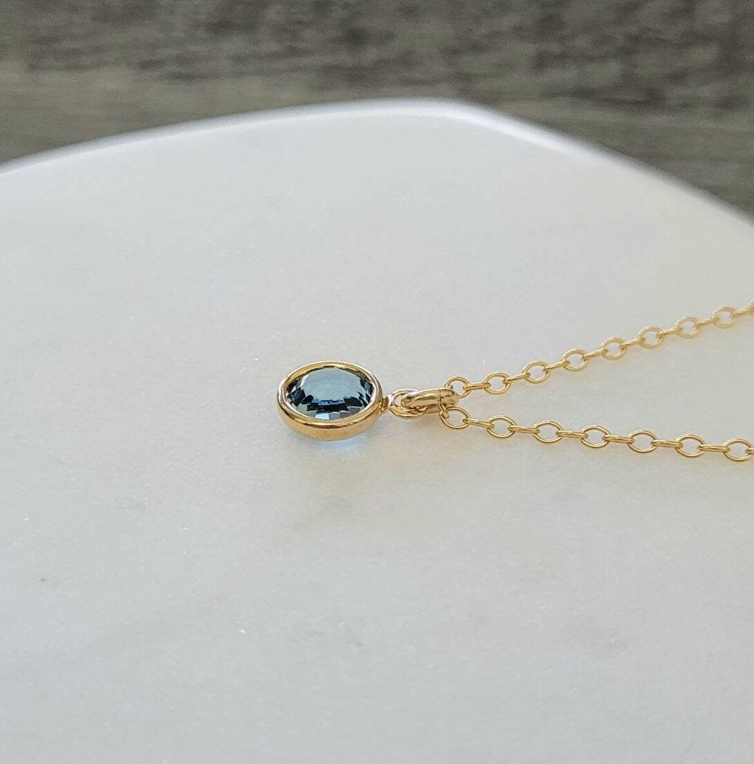14K Gold Filled or 925 Sterling Silver Dainty Birthstone Personalized Necklace