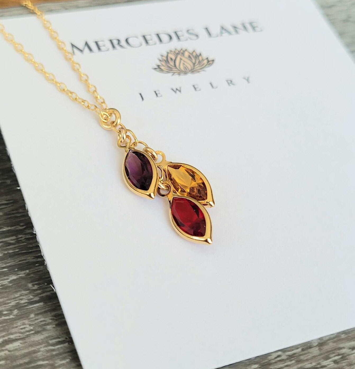 14K Gold Filled Personalized Family Birthstone Necklace