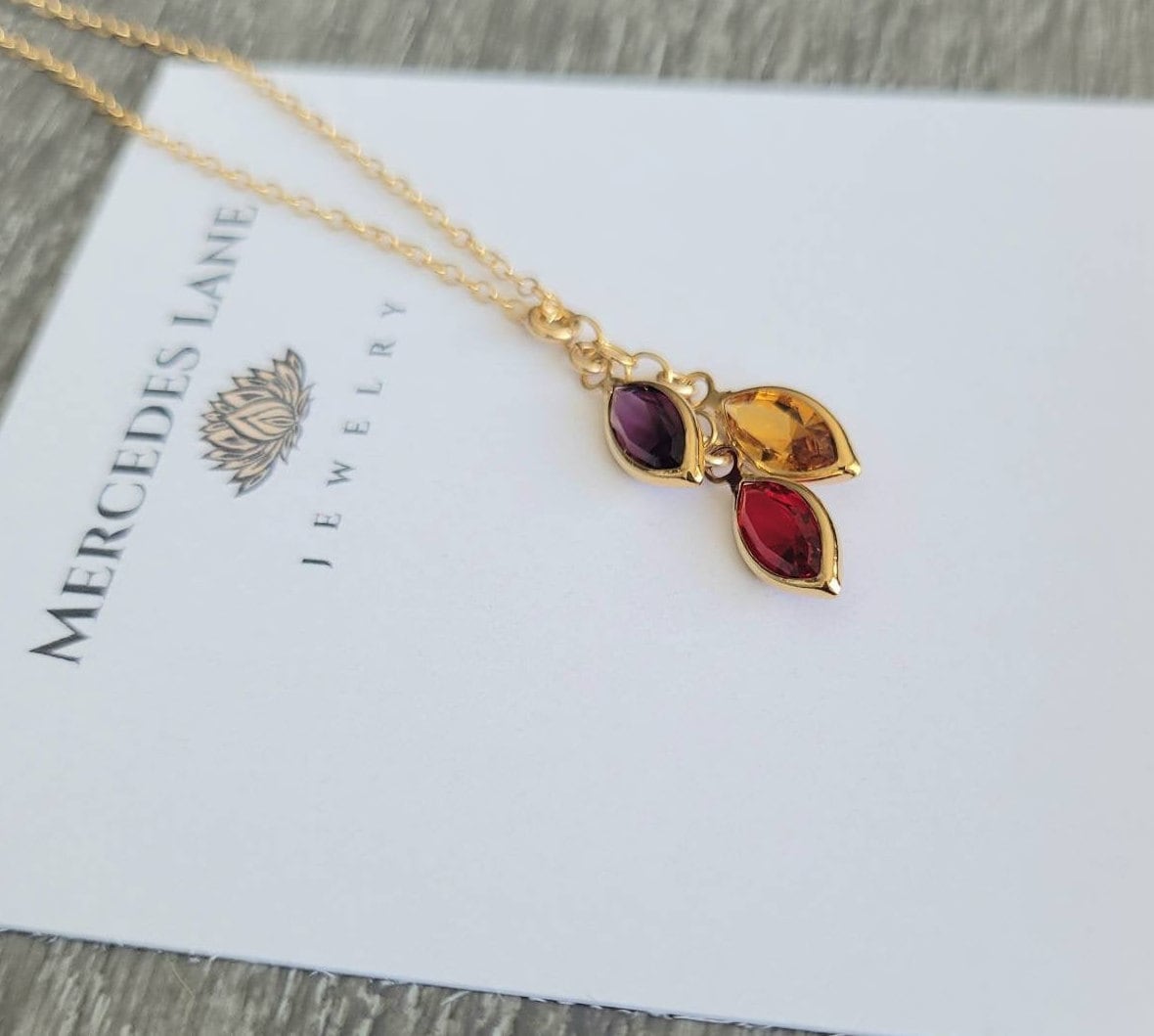 14K Gold Filled Personalized Family Birthstone Necklace
