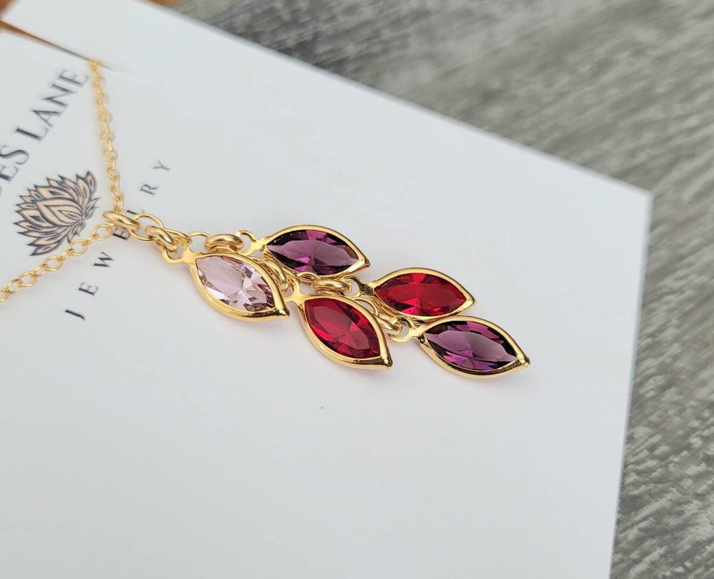 14K Gold Filled Personalized Family Birthstone Necklace