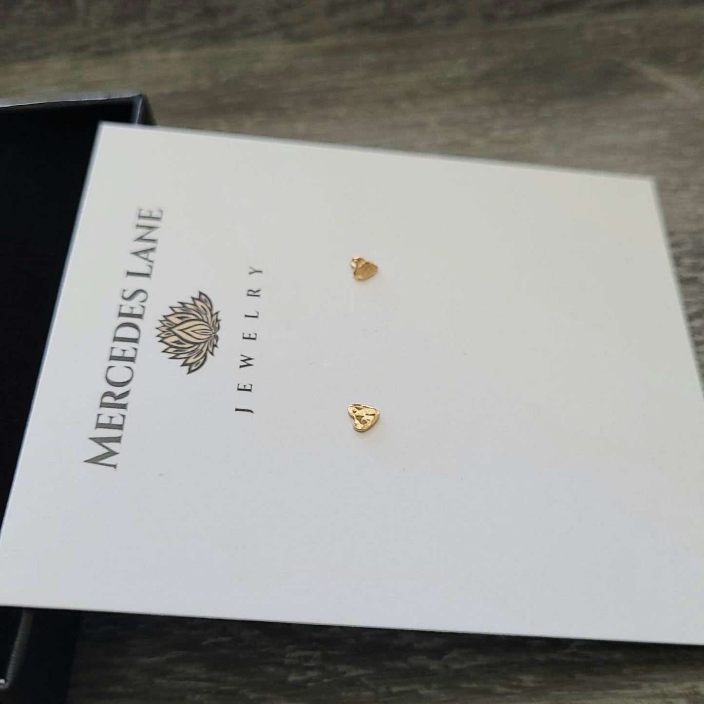 14K Gold Filled Hammered Micro Heart Stud Earrings