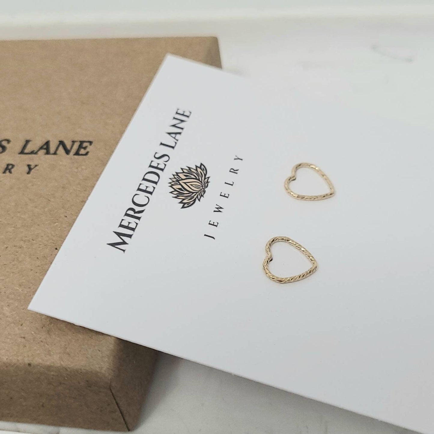 14K Gold Filled Sparkle Heart Stud Earrings