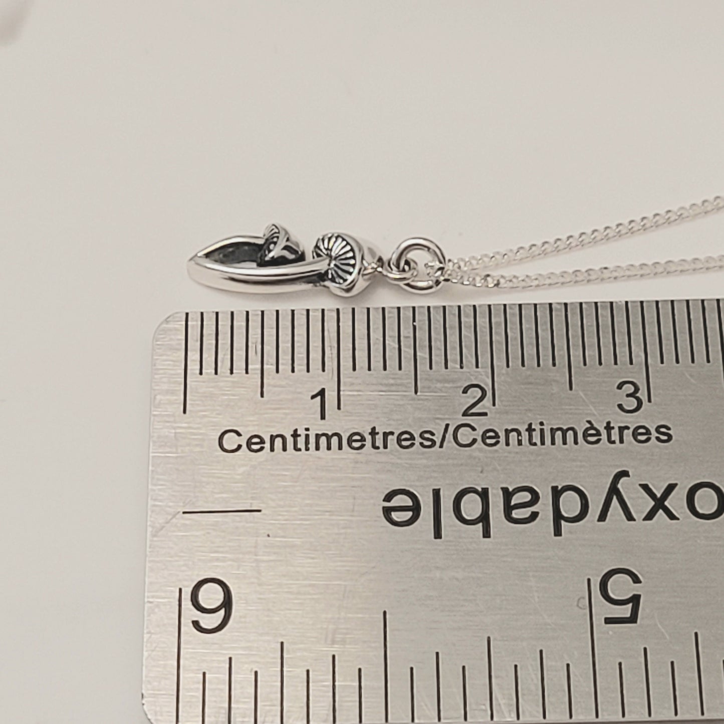 925 Sterling Silver DAINTY Two Mushroom Pendant Necklace