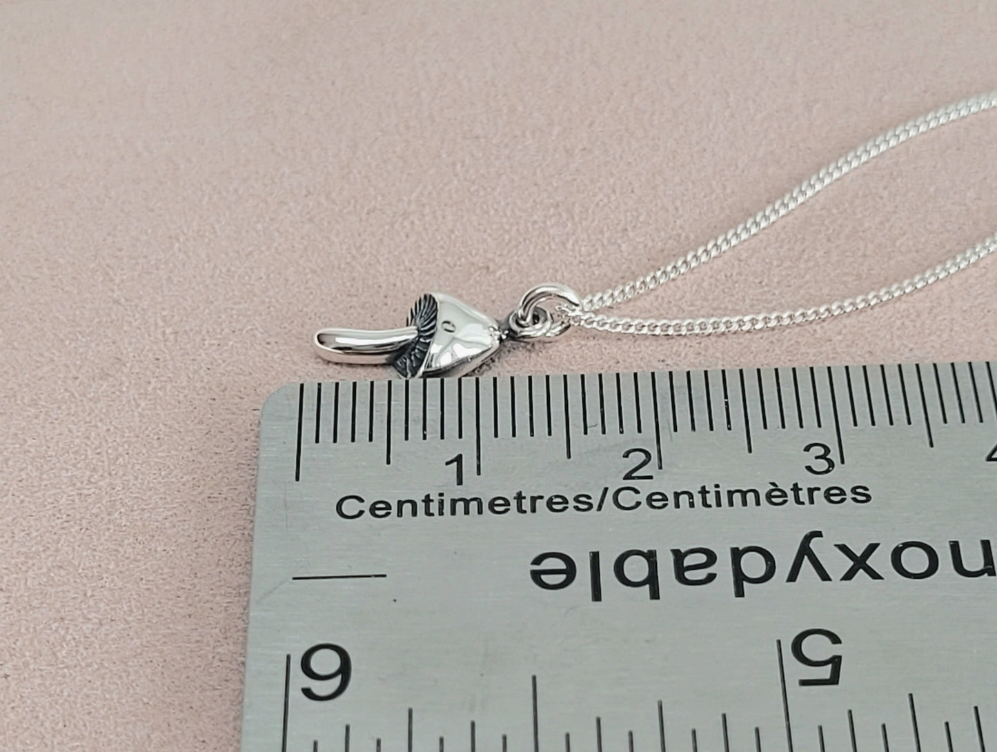 925 Sterling Silver Dainty Mushroom Charm Pendant Necklace