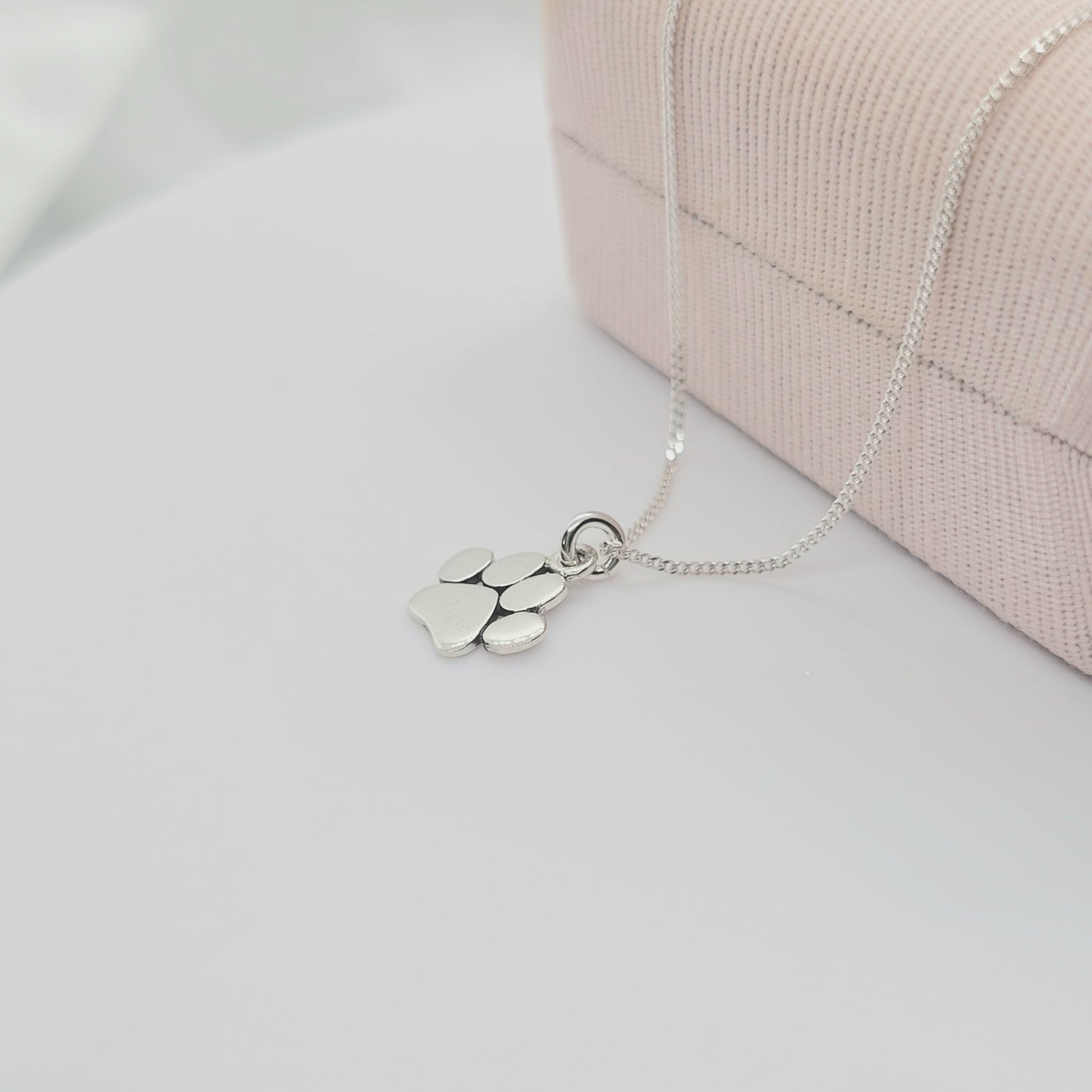 925 Sterling Silver DAINTY Dog Paw Print Charm Necklace ~ Jewelry Canada  ~ Gift Boxed