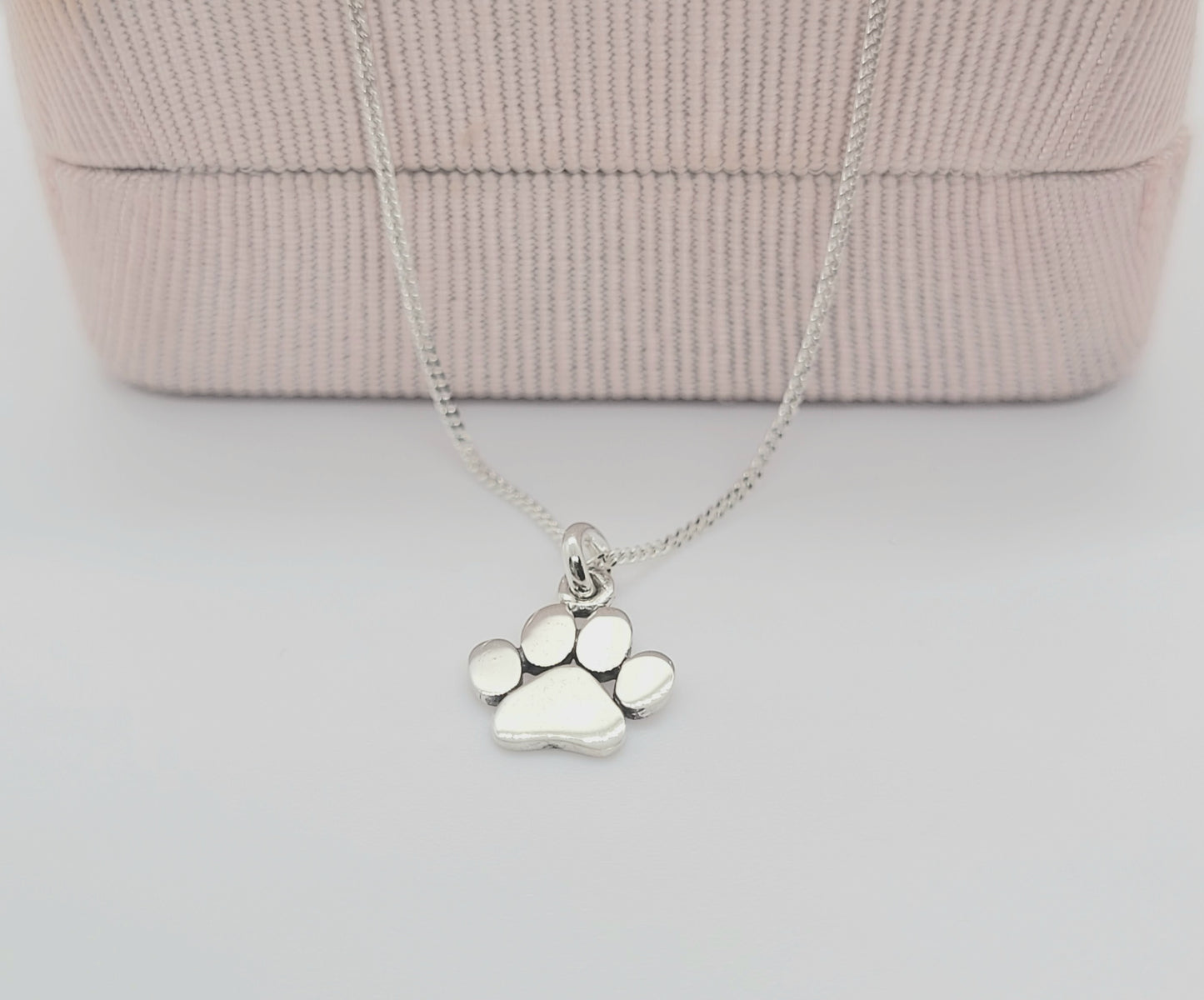 925 Sterling Silver DAINTY Dog Paw Print Charm Necklace ~ Jewelry Canada  ~ Gift Boxed