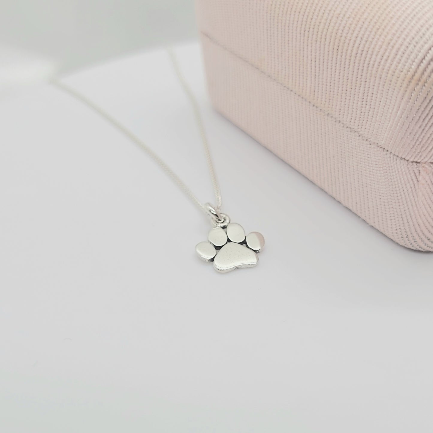 925 Sterling Silver DAINTY Dog Paw Print Charm Necklace ~ Jewelry Canada  ~ Gift Boxed