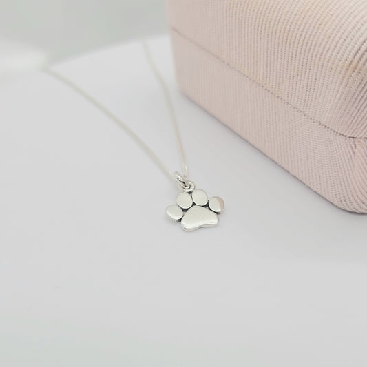 925 Sterling Silver DAINTY Dog Paw Print Charm Necklace ~ Jewelry Canada  ~ Gift Boxed