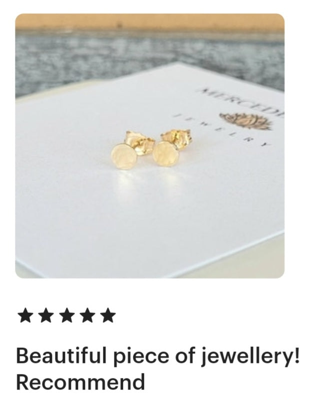 14K Gold Filled Hammered Dot Micro Stud Earrings