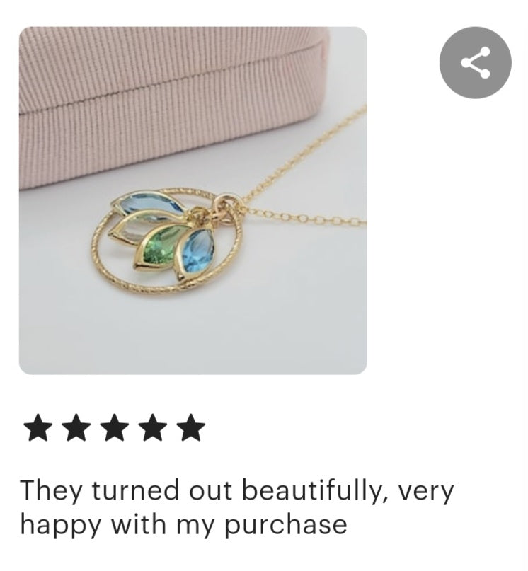 14K Gold Filled Personalized Family Birthstone Necklace
