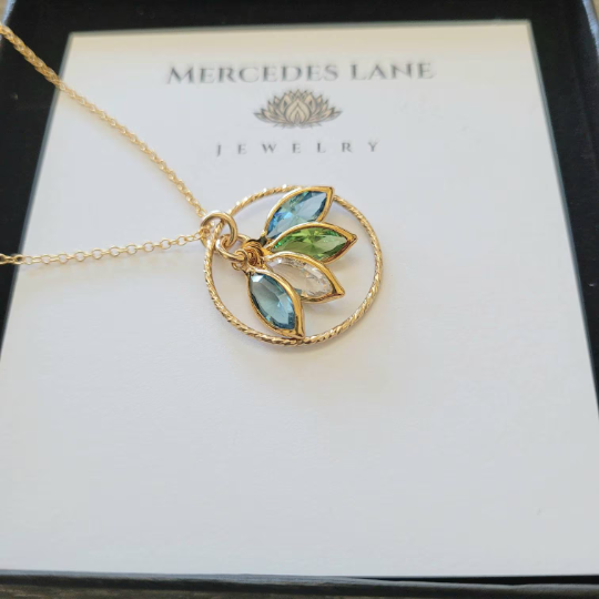 14K Gold Filled Personalized Family Birthstone Necklace