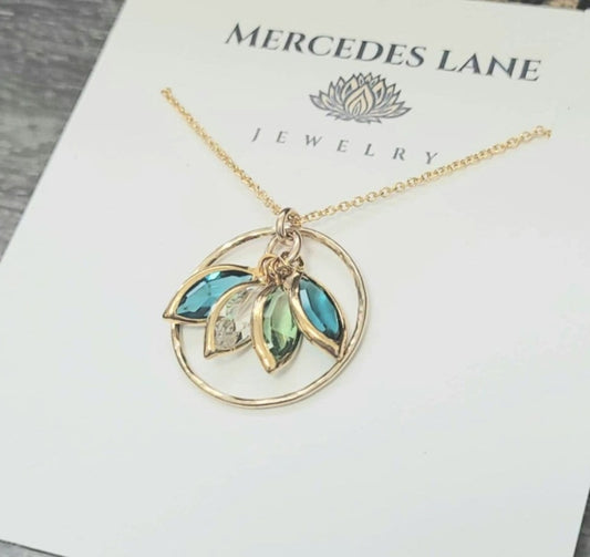 14K Gold Filled Personalized Family Birthstone Necklace