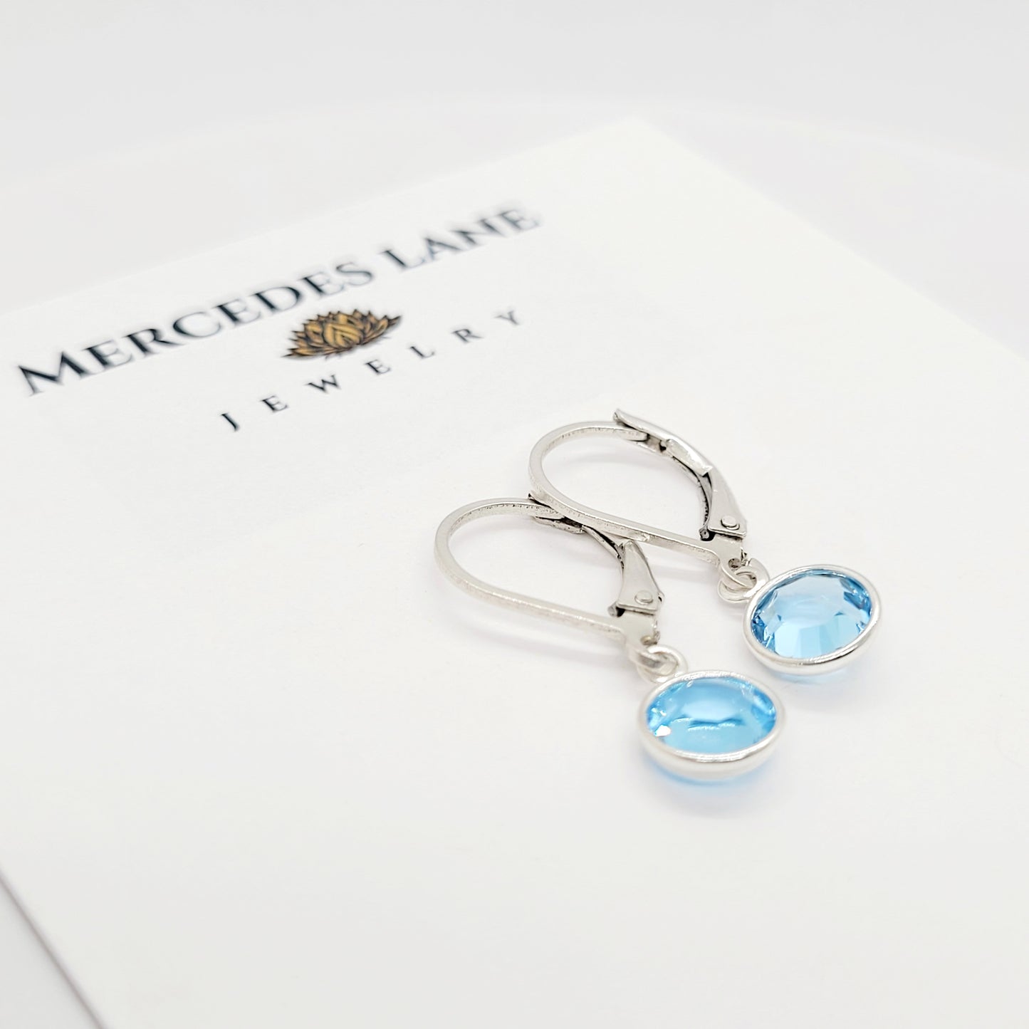 .925 Sterling Silver Leverback Birthstone Earrings