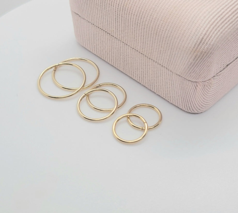 14K Gold Filled Sleeper Hoops