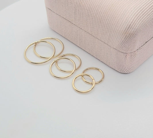 14K Gold Filled Sleeper Hoops
