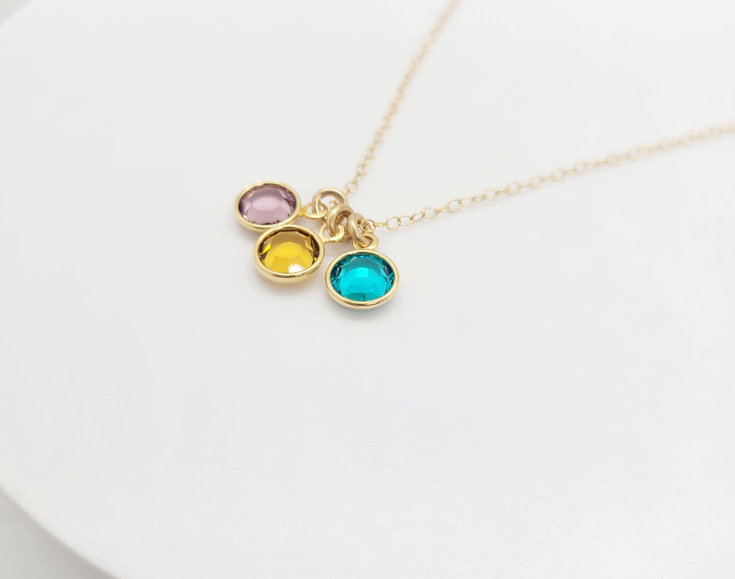 14K Gold Filled Personalized Family Birthstone Necklace