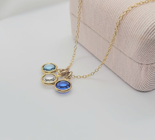 14K Gold Filled Personalized Family Birthstone Necklace