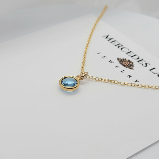 14K Gold Filled or 925 Sterling Silver Dainty Birthstone Personalized Necklace