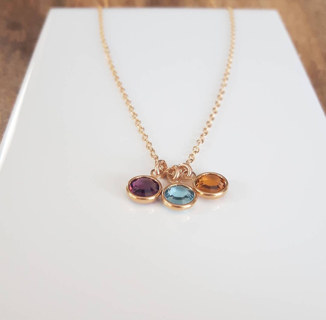14K Gold Filled Personalized Family Birthstone Necklace