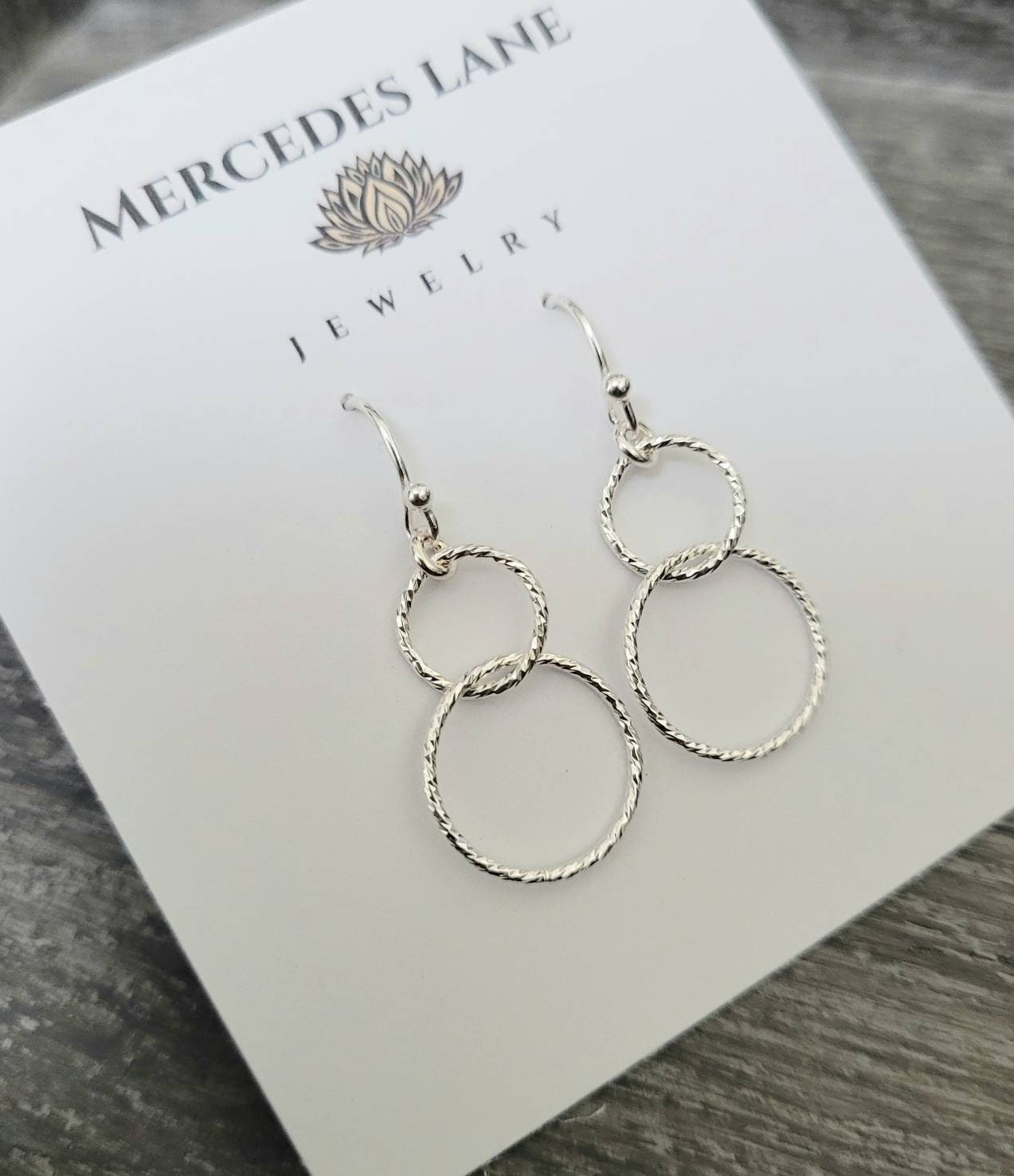 .925 Sterling Silver Sparkle Dangle Hoop Earrings