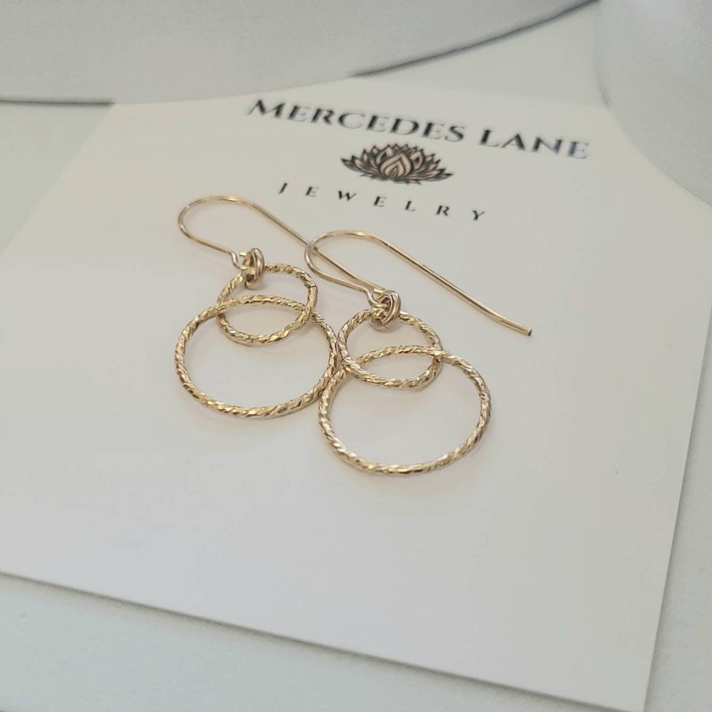 14K Gold Filled Hoop Dangle Earrings