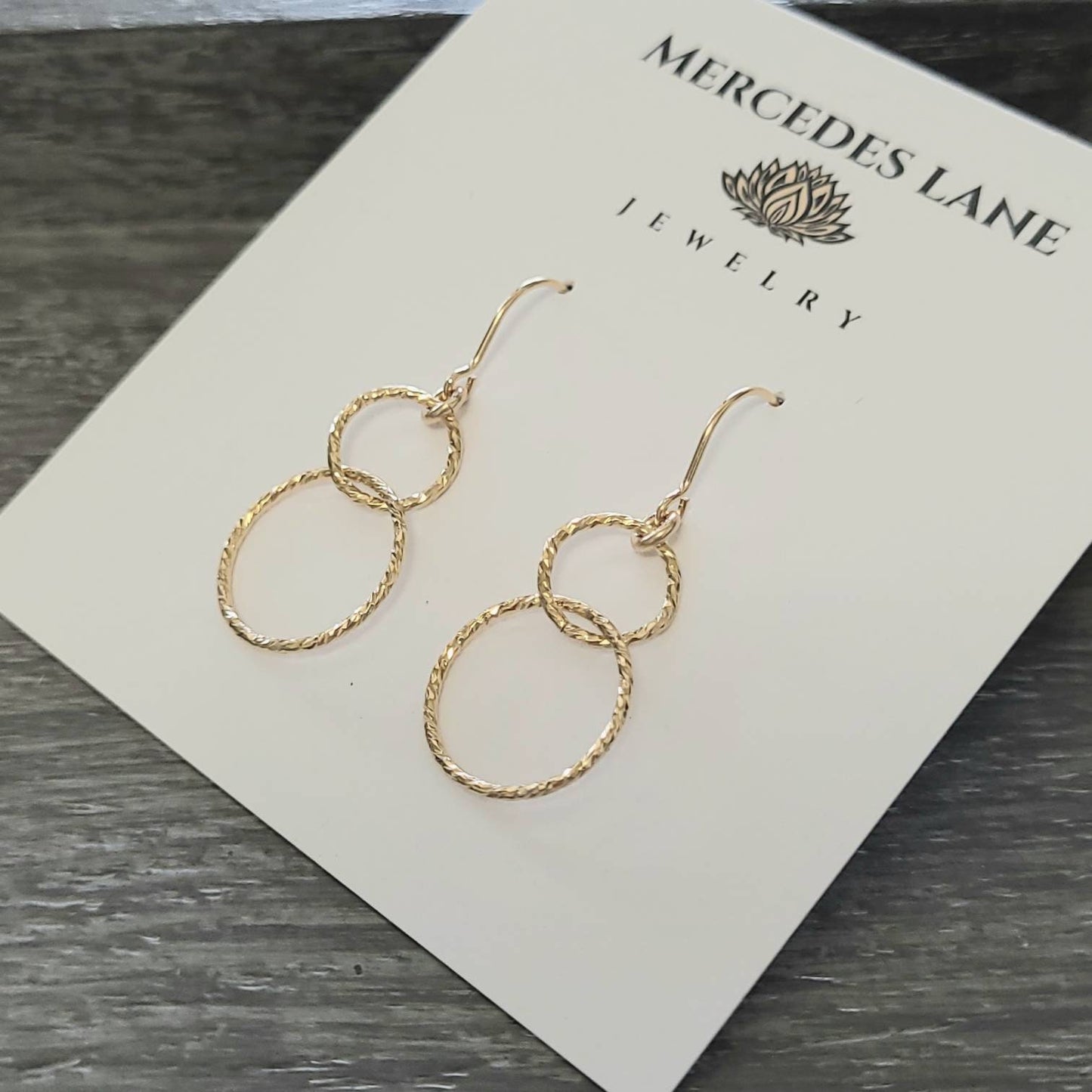 14K Gold Filled Hoop Dangle Earrings